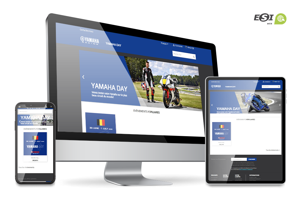 Mockup du site yamaha responsive