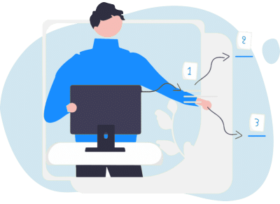 Illustration page de destination relation clients